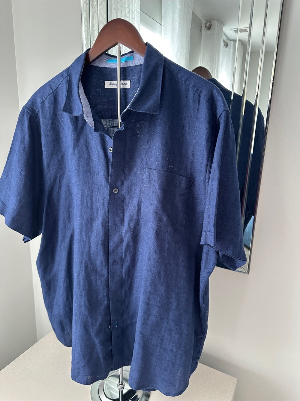 Tommy Bahama Dark Blue Short-Sleeve Button-Down Shirt